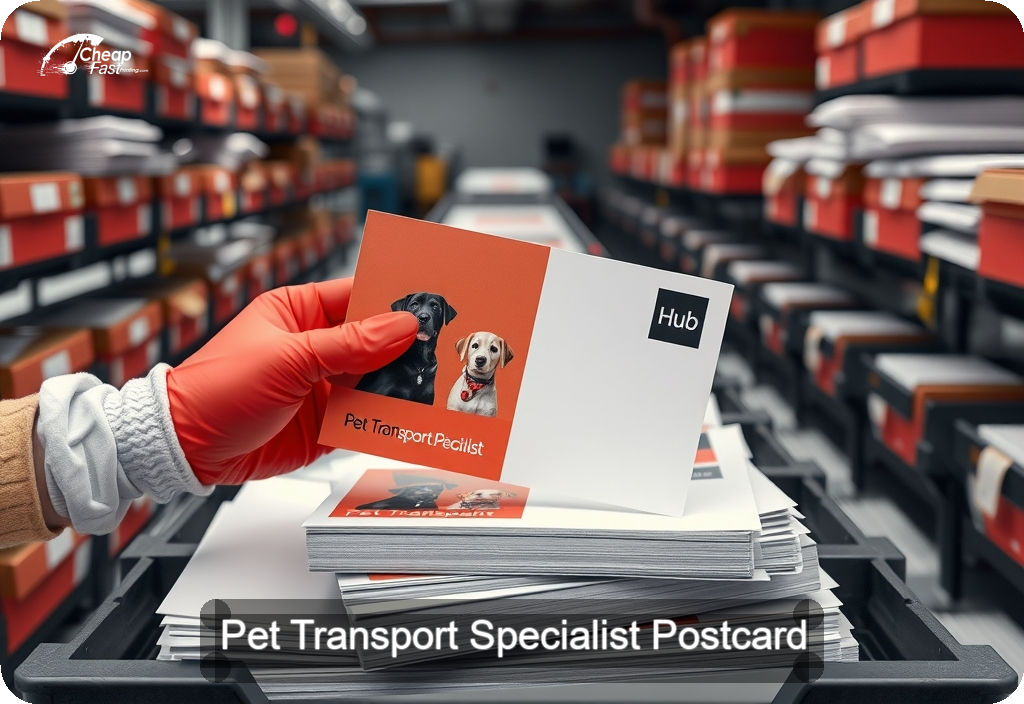 Pet Transport Specialist Postcard Sample 04 · 6" x 11" design sample