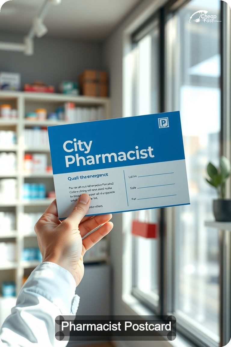 Pharmacist Postcard Sample 04 · 4.5" x 11" design sample