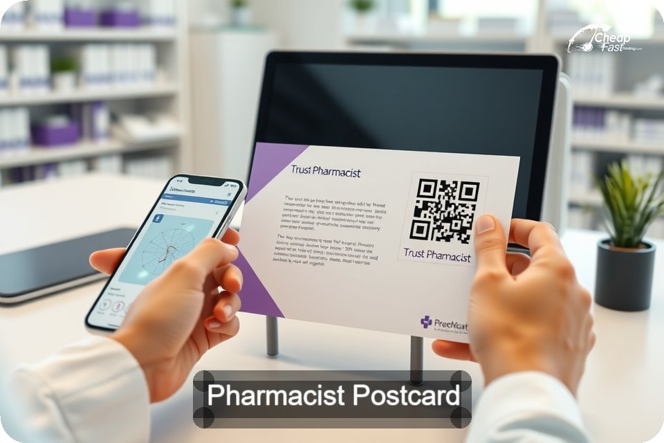 Pharmacist Postcard Sample 07 · 6" x 9" design sample