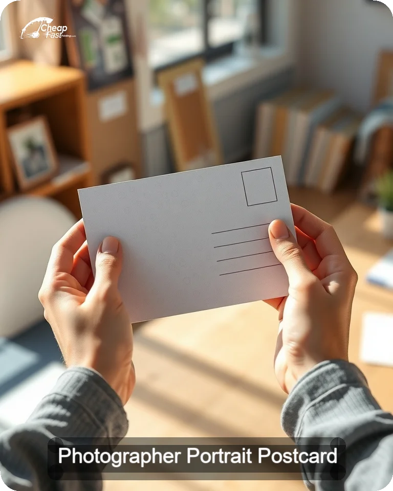 Photographer Portrait Postcard Sample 01 · 4.25" x 5.5" design sample