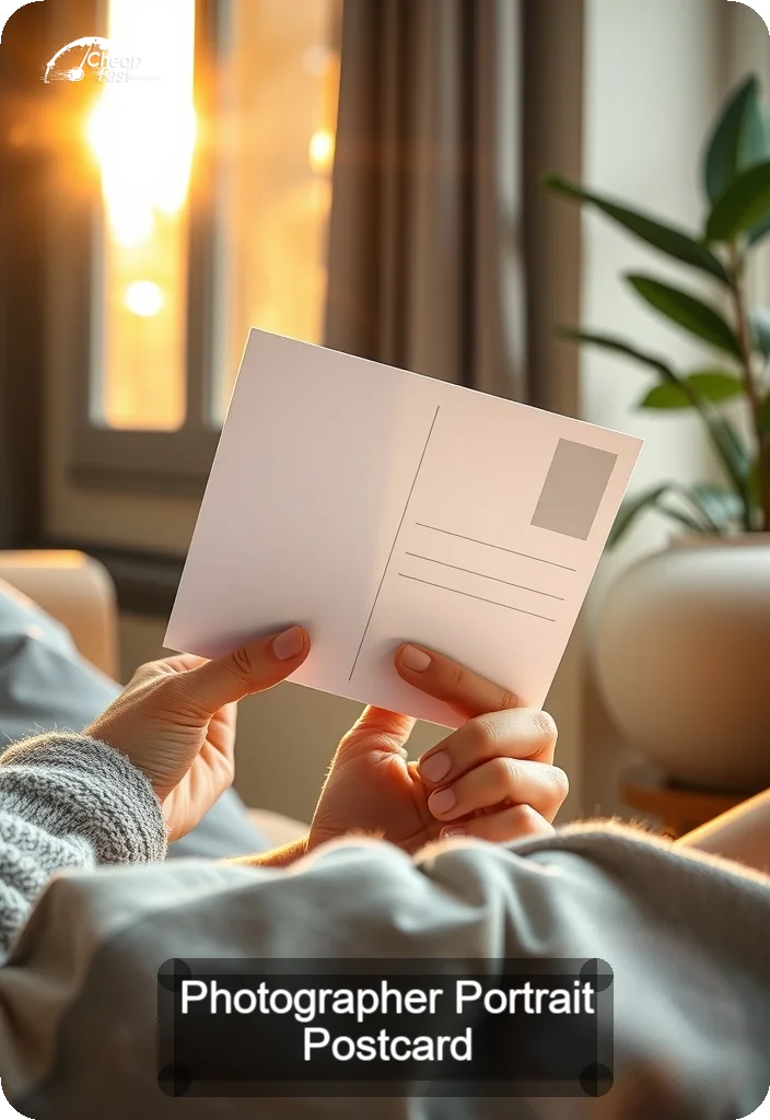 Photographer Portrait Postcard Sample 03 · 4.5" x 6.5" design sample