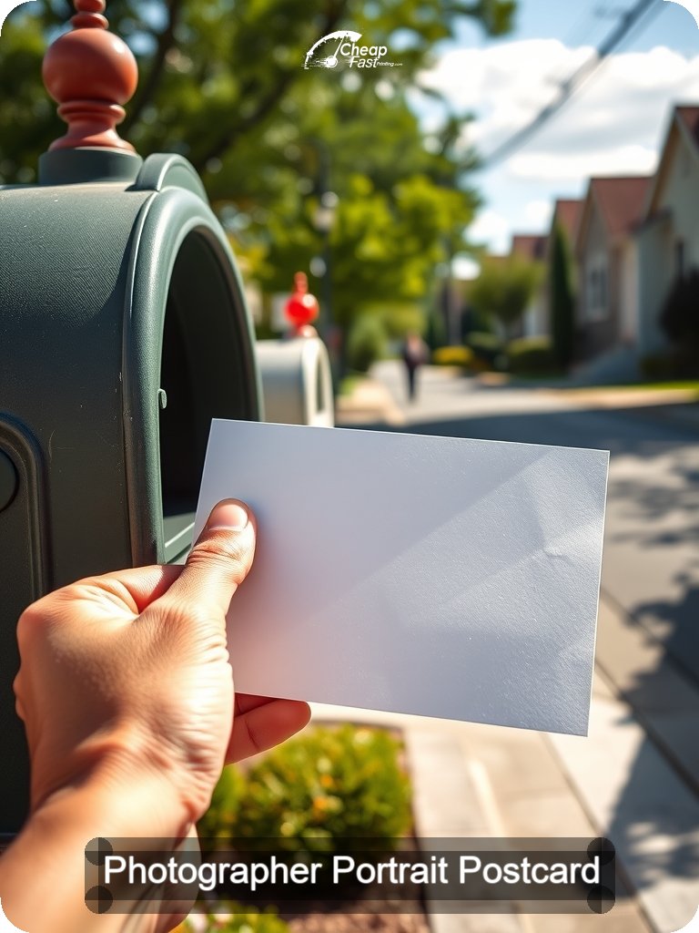 Photographer Portrait Postcard Sample 07 · 5" x 7" design sample