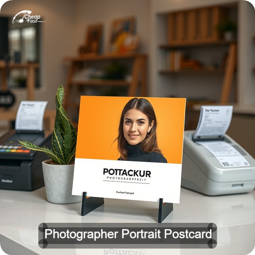 Photographer Portrait Postcard Sample 10 · 5" x 5" design sample