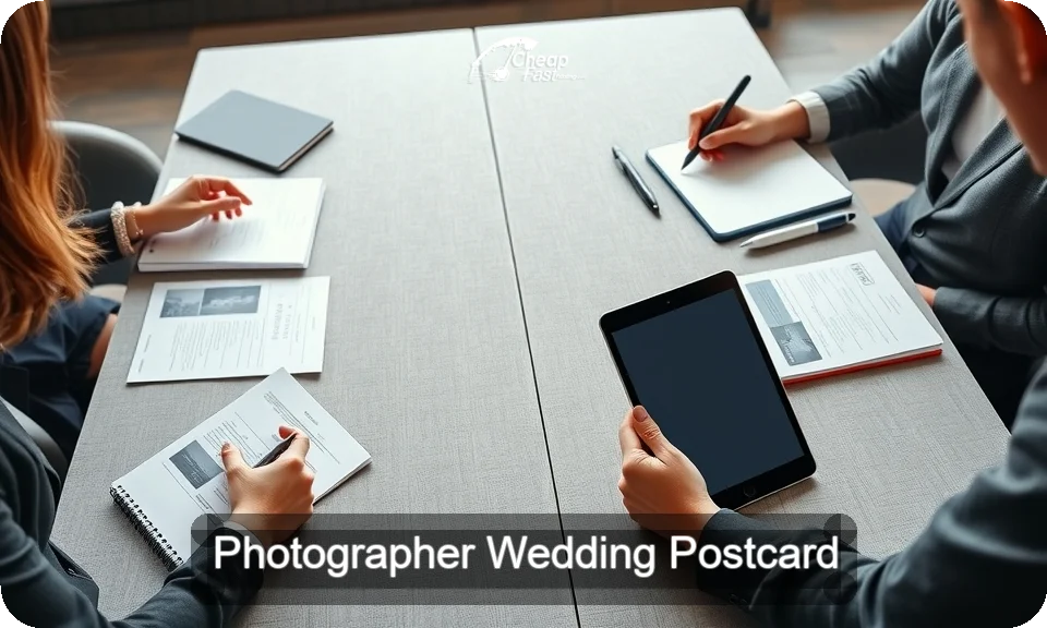 Photographer Wedding Postcard Sample 01 · 4" x 9" design sample