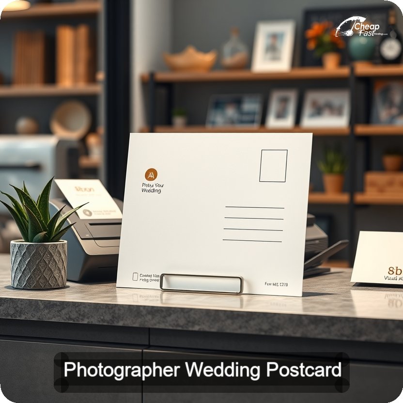 Photographer Wedding Postcard Sample 09 · 5" x 5" design sample