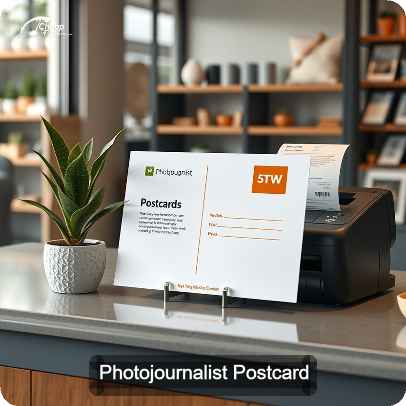 Photojournalist Postcard Sample 08 · 5" x 5" design sample