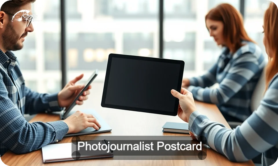 Photojournalist Postcard Sample 10 · 4" x 9" design sample
