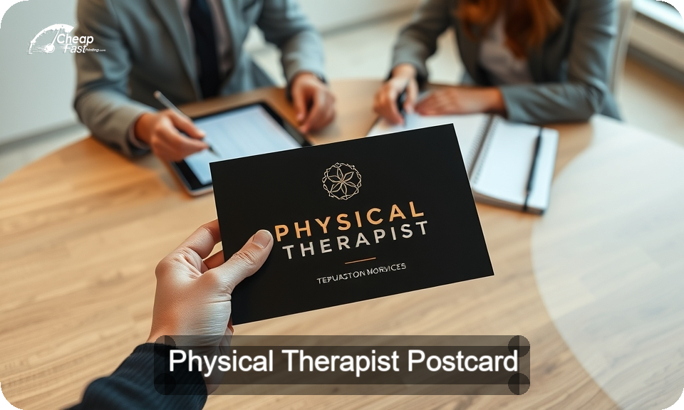 Physical Therapist Postcard Sample 10 · 4" x 9" design sample