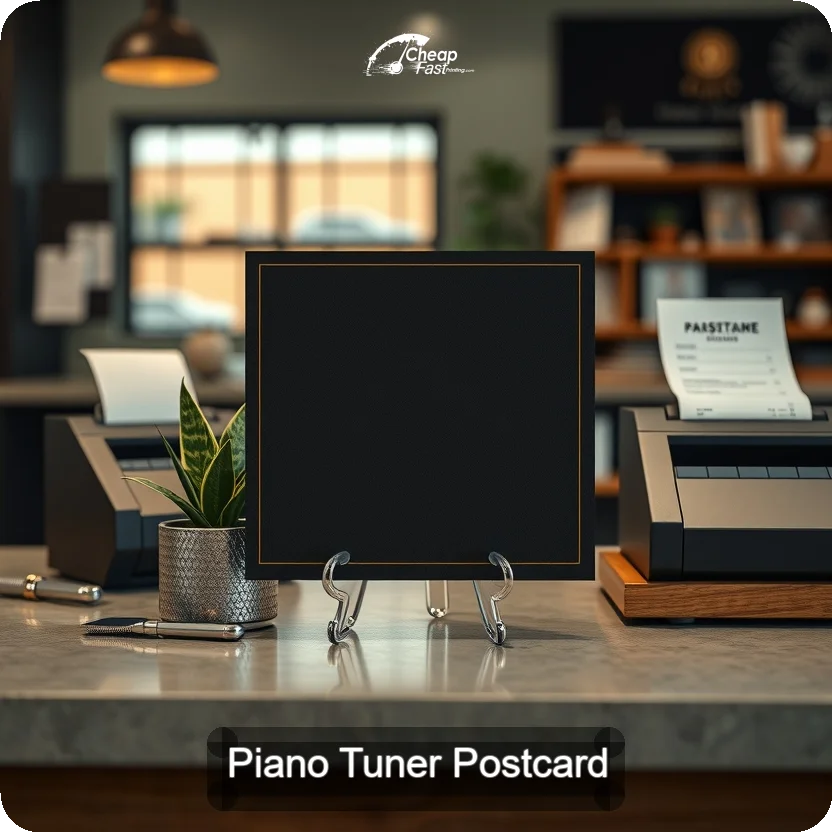Piano Tuner Postcard Sample 03 · 5" x 5" design sample