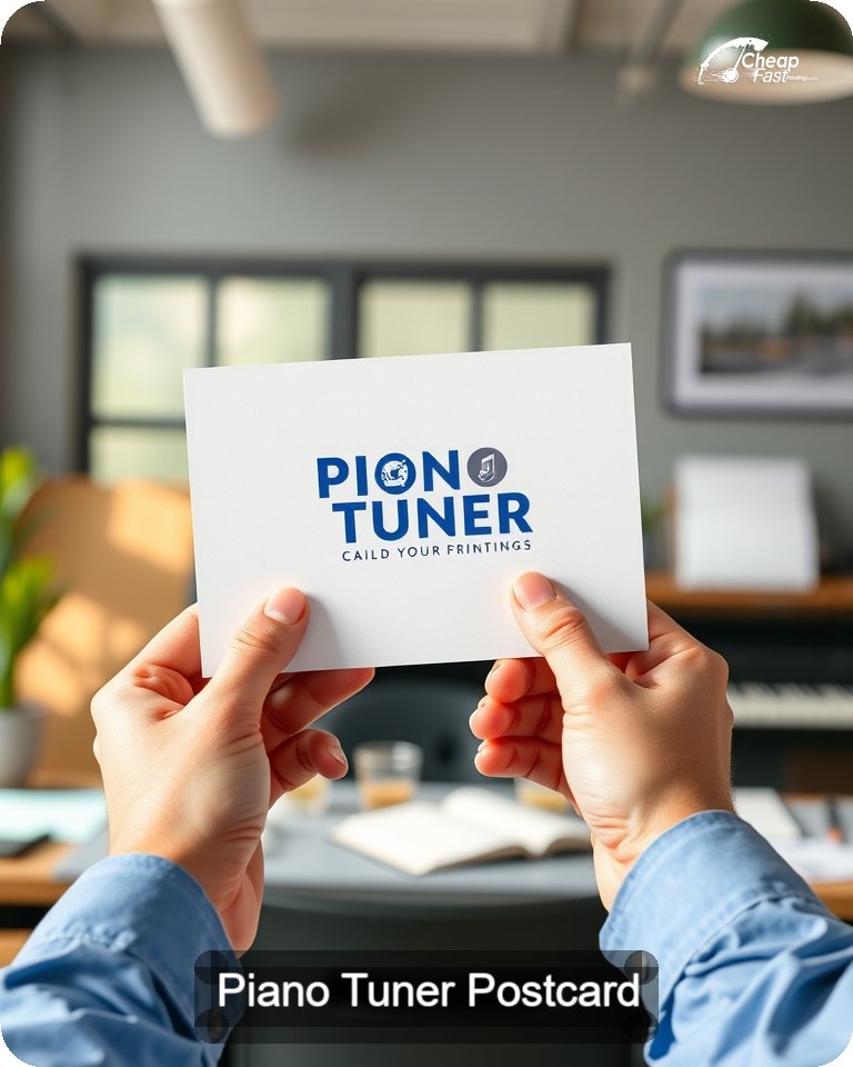 Piano Tuner Postcard Sample 04 · 4.25" x 5.5" design sample