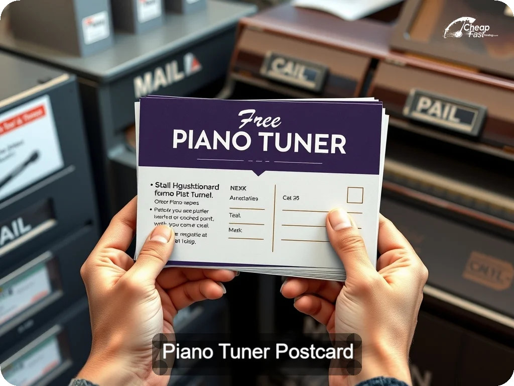 Piano Tuner Postcard Sample 07 · 6.5" x 9" design sample