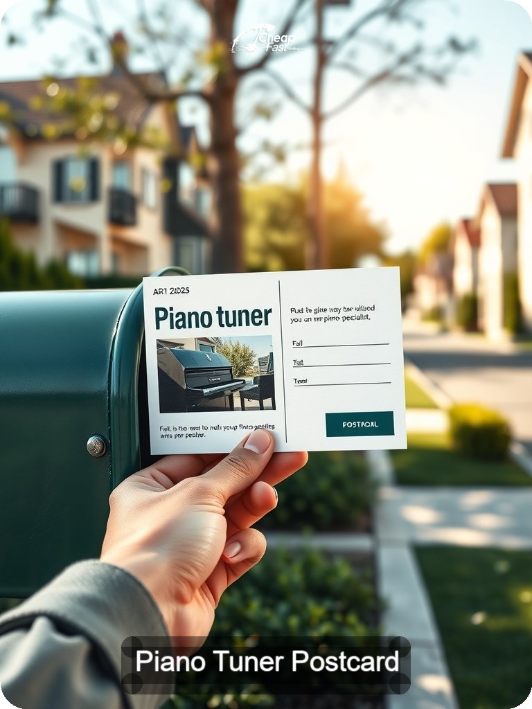 Piano Tuner Postcard Sample 10 · 5" x 7" design sample