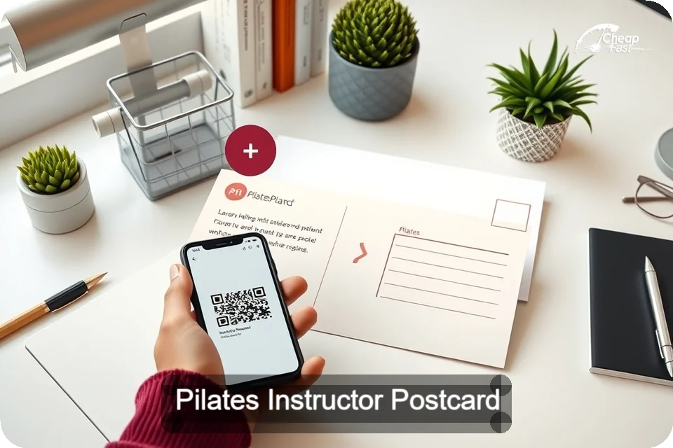 Pilates Instructor Postcard Sample 01 · 6" x 9" design sample