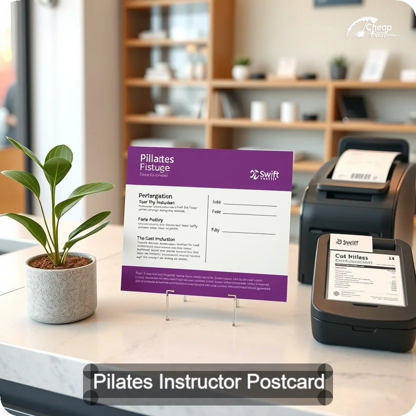 Pilates Instructor Postcard Sample 03 · 5" x 5" design sample