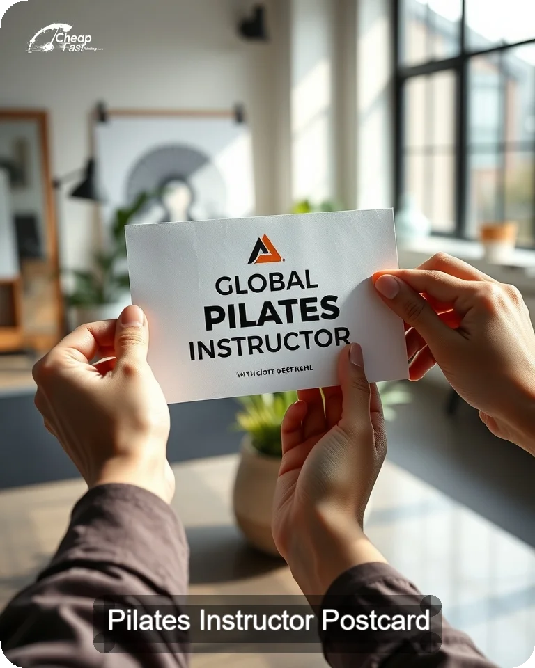 Pilates Instructor Postcard Sample 04 · 4.25" x 5.5" design sample