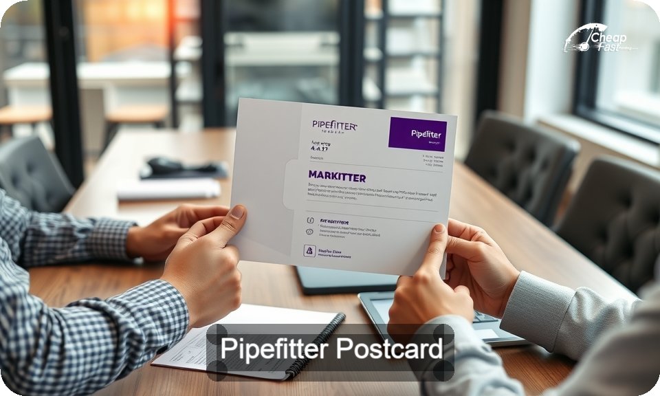 Pipefitter Postcard Sample 04 · 4" x 9" design sample