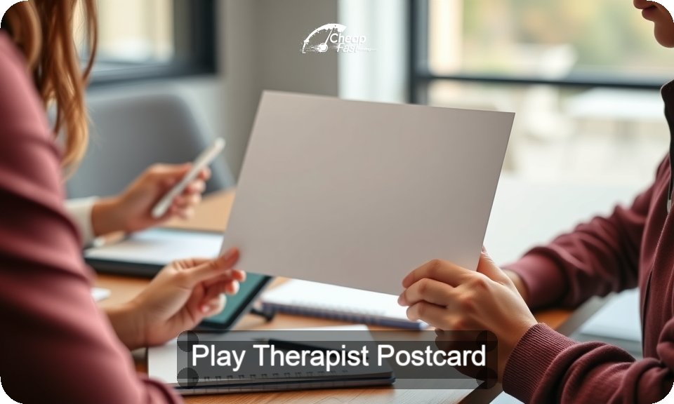 Play Therapist Postcard Sample 04 · 4" x 9" design sample