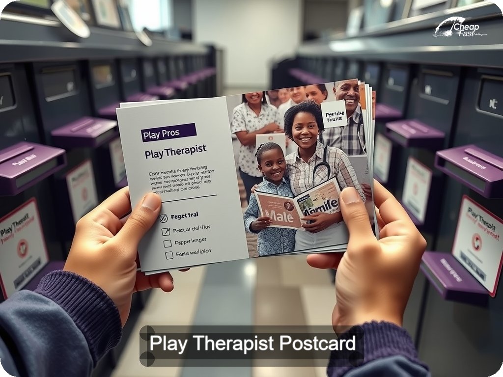 Play Therapist Postcard Sample 06 · 6.5" x 9" design sample