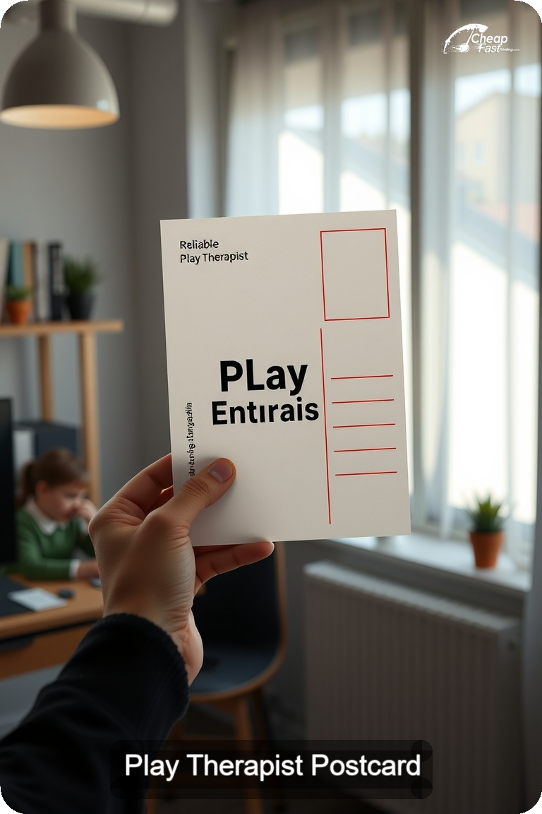 Play Therapist Postcard Sample 07 · 4.5" x 11" design sample