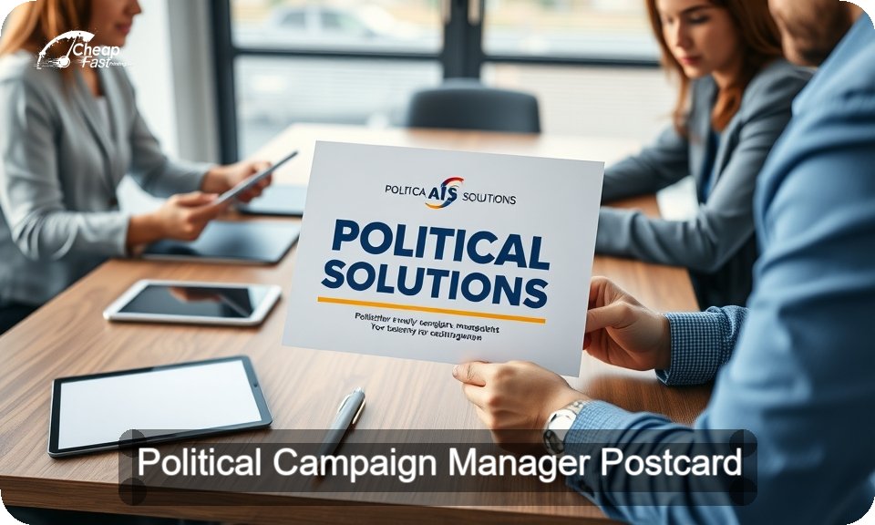 Political Campaign Manager Postcard Sample 07 · 4" x 9" design sample