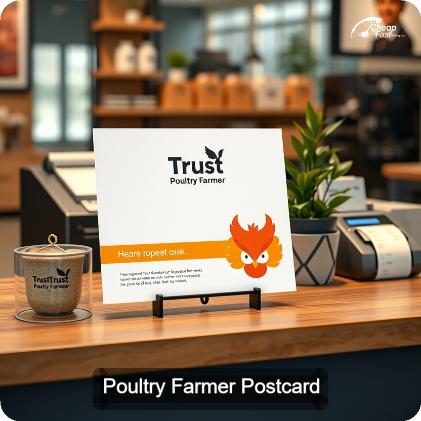 Poultry Farmer Postcard Sample 01 · 5" x 5" design sample