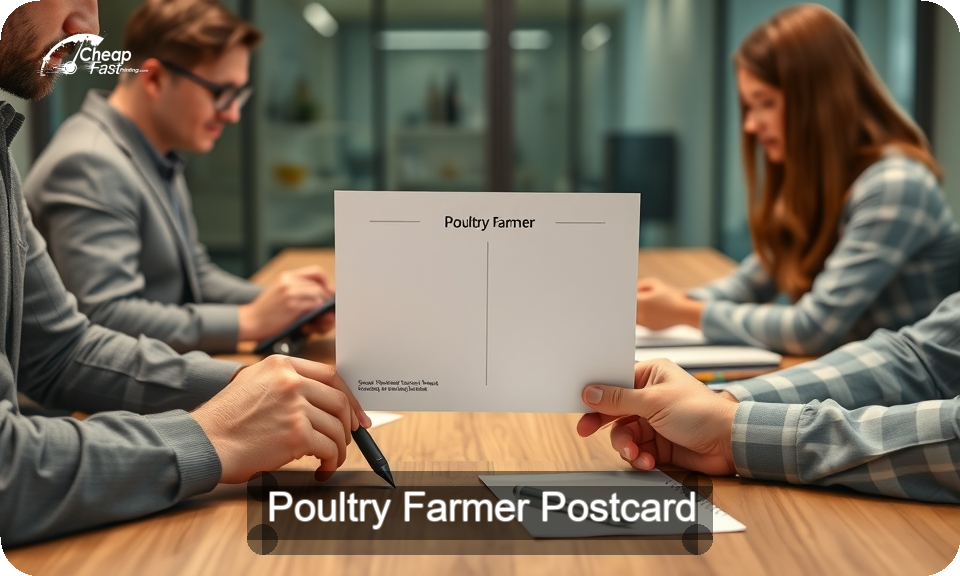 Poultry Farmer Postcard Sample 03 · 4" x 9" design sample
