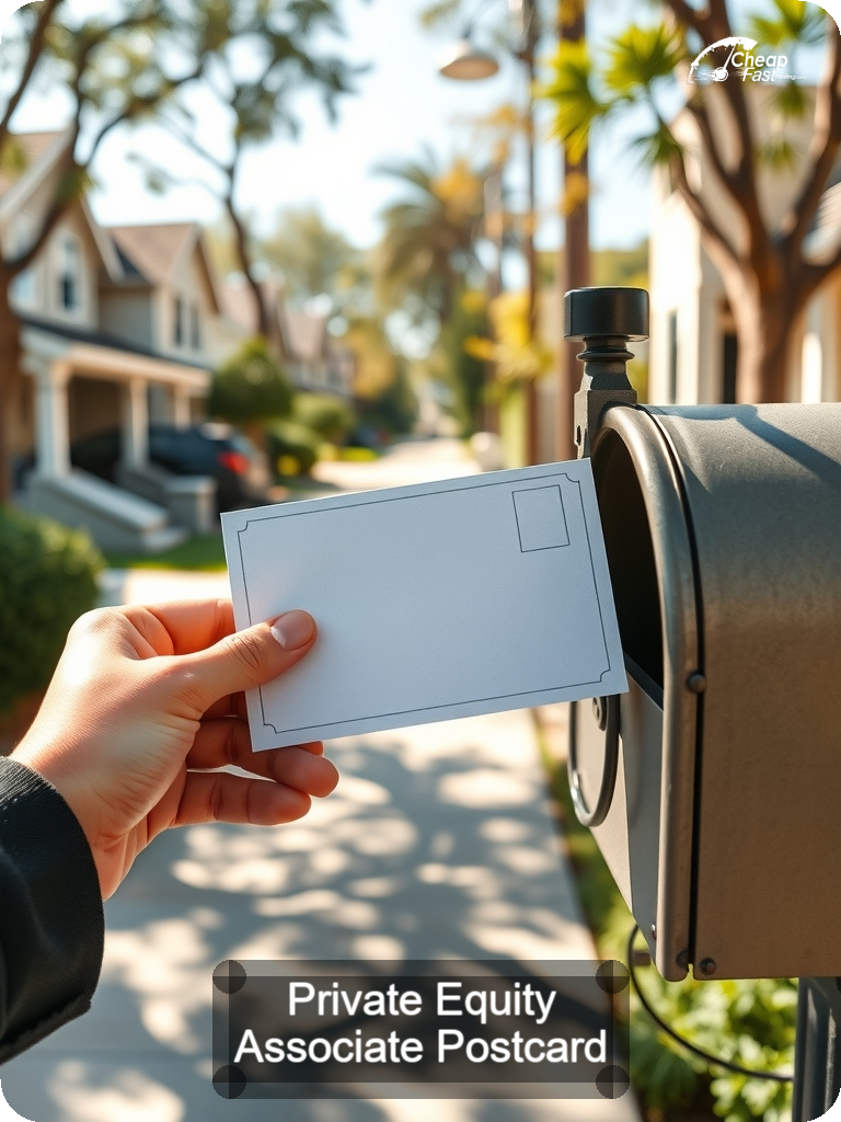 Private Equity Associate Postcard Sample 01 · 5" x 7" design sample