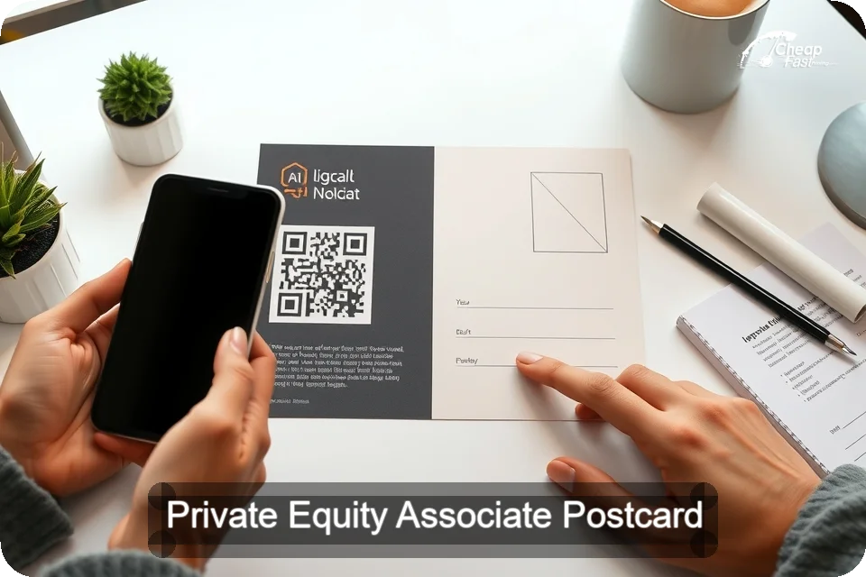 Private Equity Associate Postcard Sample 02 · 6" x 9" design sample