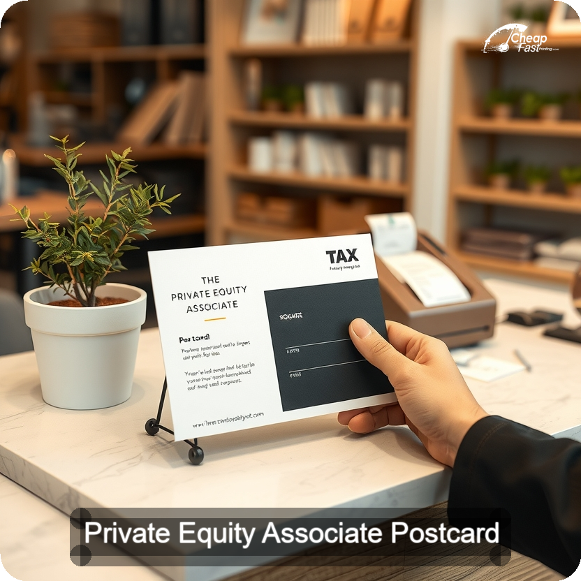 Private Equity Associate Postcard Sample 04 · 5" x 5" design sample