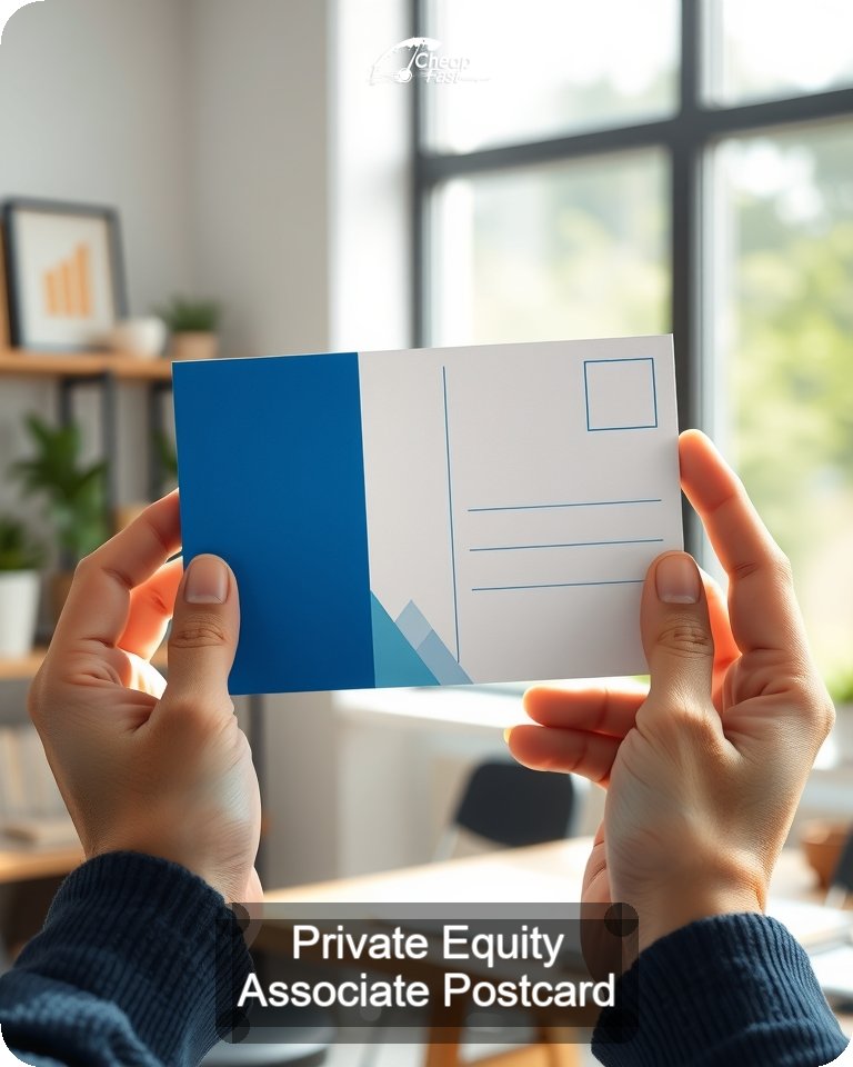 Private Equity Associate Postcard Sample 05 · 4.25" x 5.5" design sample