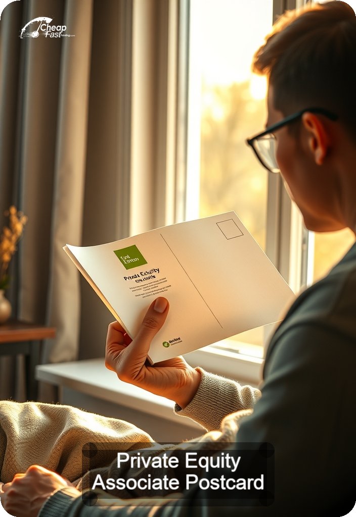 Private Equity Associate Postcard Sample 07 · 4.5" x 6.5" design sample