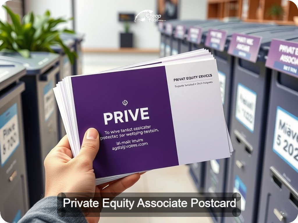 Private Equity Associate Postcard Sample 08 · 6.5" x 9" design sample