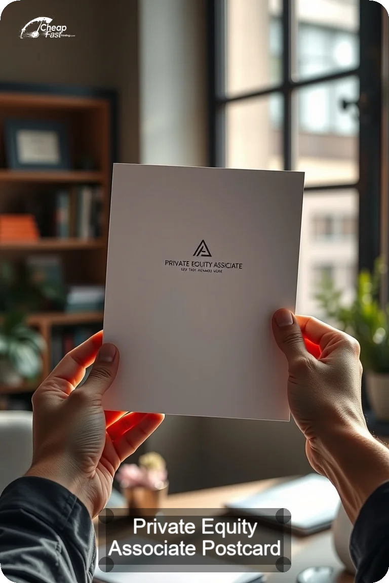 Private Equity Associate Postcard Sample 09 · 4.5" x 11" design sample