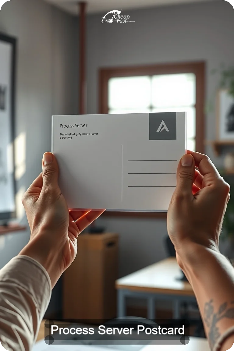 Process Server Postcard Sample 01 · 4.5" x 11" design sample