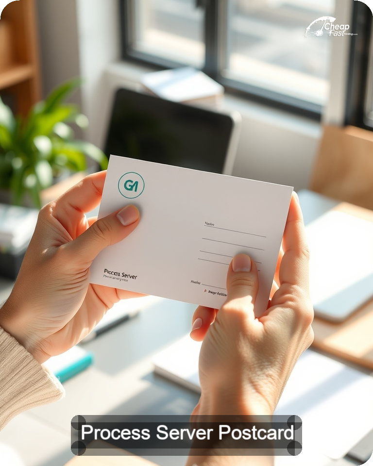 Process Server Postcard Sample 07 · 4.25" x 5.5" design sample