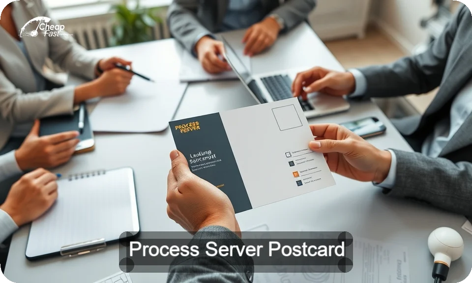Process Server Postcard Sample 08 · 4" x 9" design sample