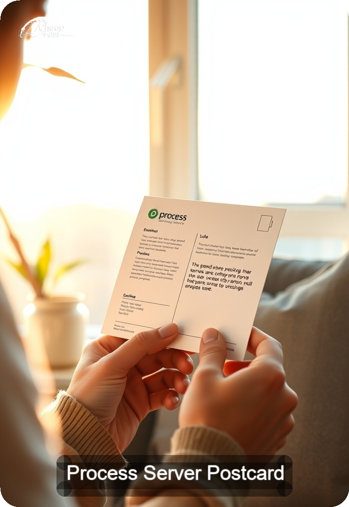 Process Server Postcard Sample 09 · 4.5" x 6.5" design sample