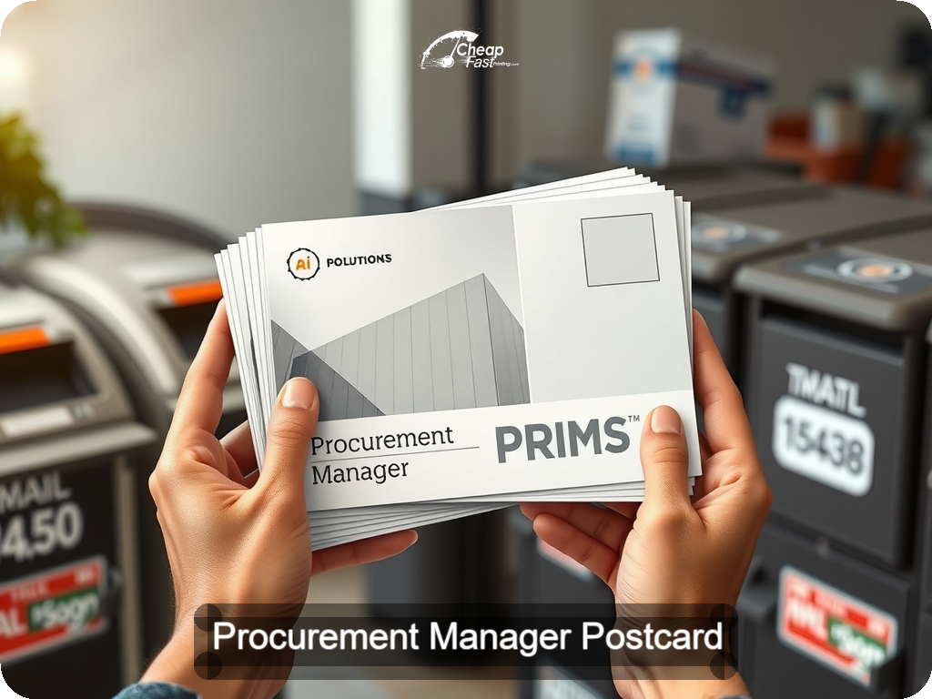 Procurement Manager Postcard Sample 01 · 6.5" x 9" design sample
