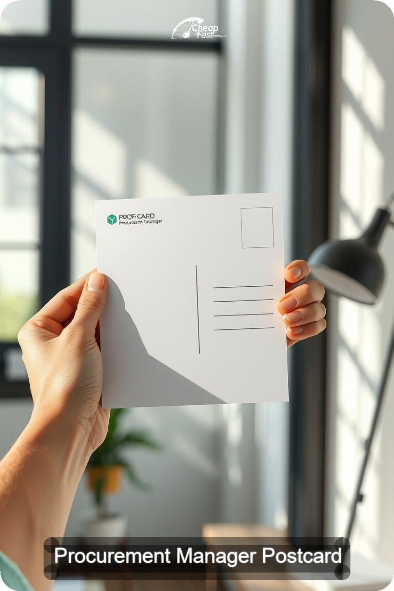 Procurement Manager Postcard Sample 02 · 4.5" x 11" design sample