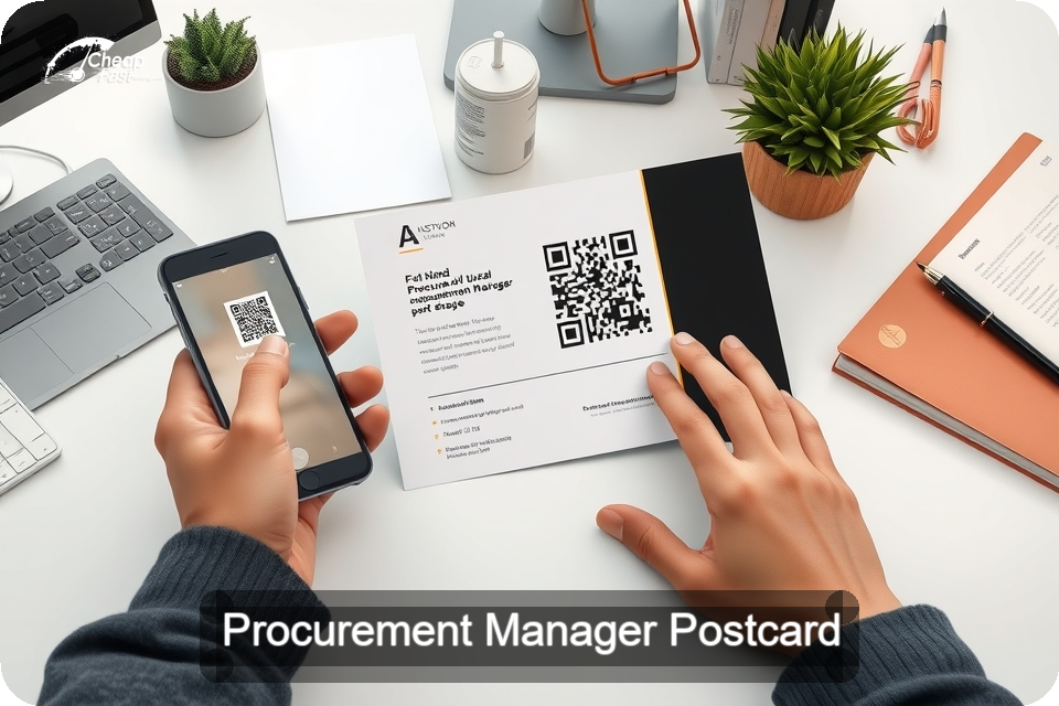 Procurement Manager Postcard Sample 05 · 6" x 9" design sample