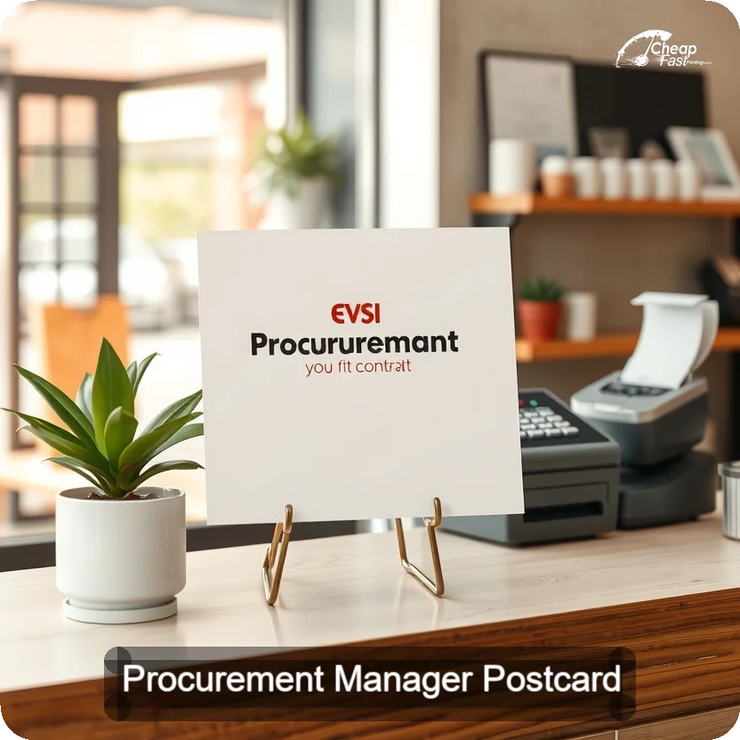 Procurement Manager Postcard Sample 07 · 5" x 5" design sample