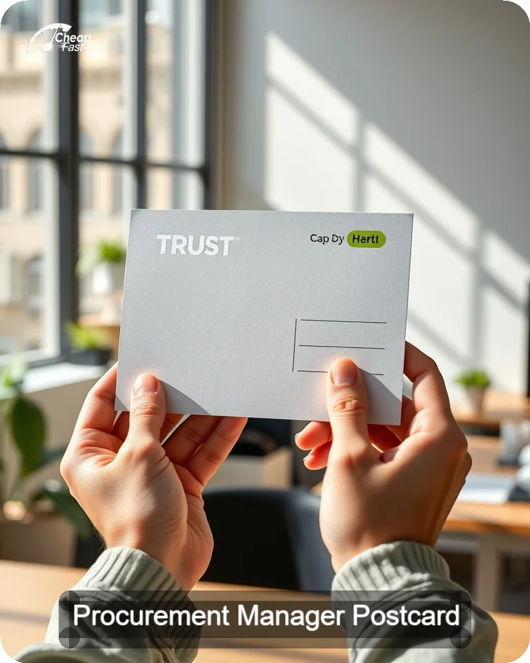 Procurement Manager Postcard Sample 08 · 4.25" x 5.5" design sample