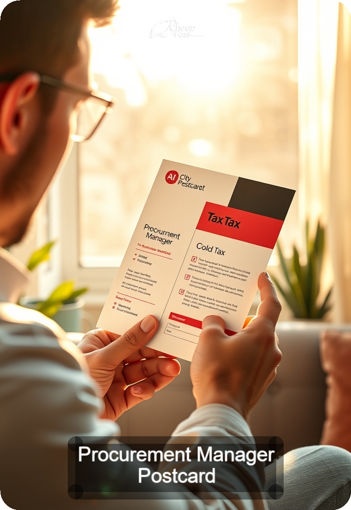 Procurement Manager Postcard Sample 10 · 4.5" x 6.5" design sample