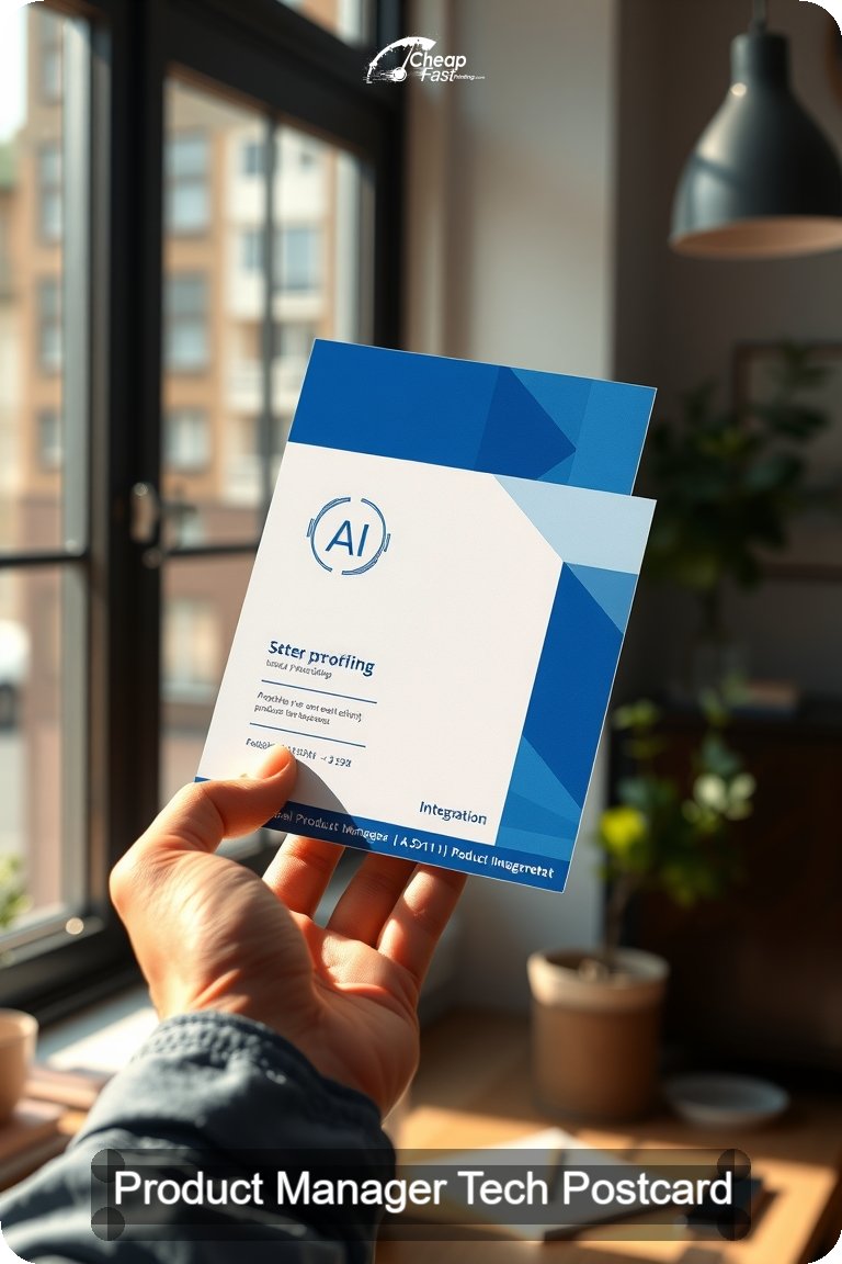 Product Manager Tech Postcard Sample 02 · 4.5" x 11" design sample