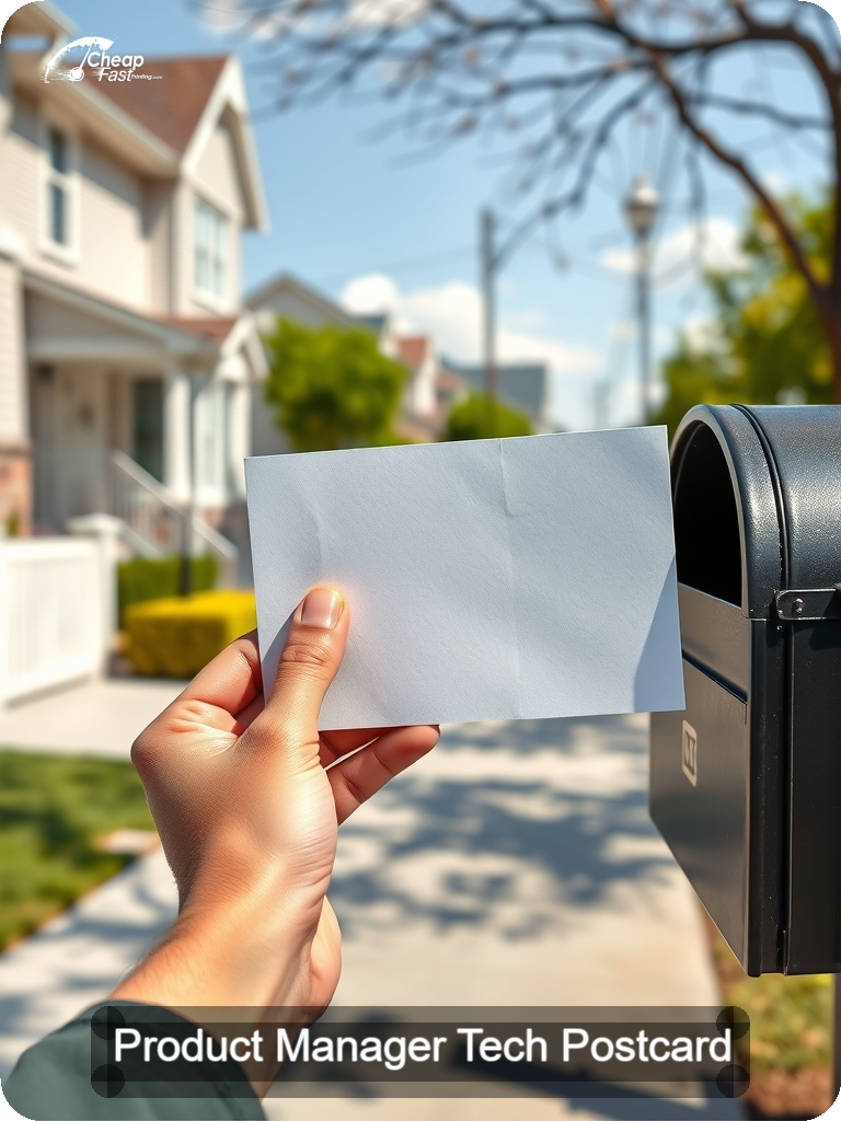 Product Manager Tech Postcard Sample 04 · 5" x 7" design sample