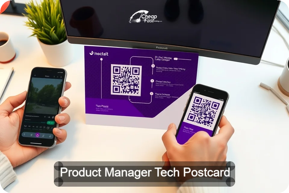 Product Manager Tech Postcard Sample 05 · 6" x 9" design sample