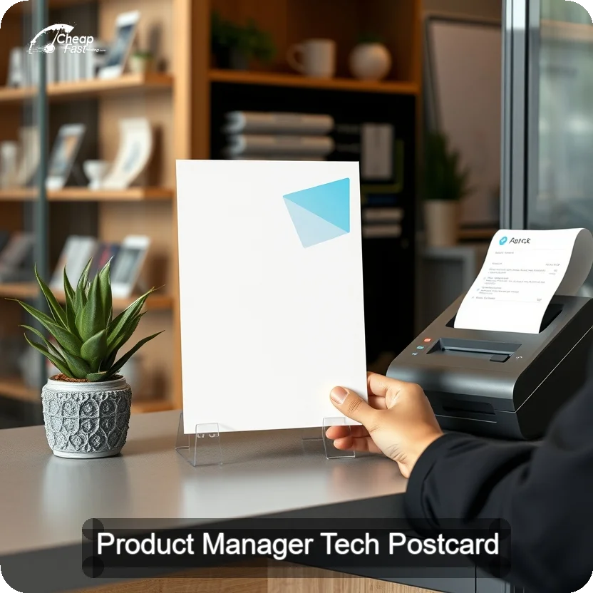Product Manager Tech Postcard Sample 07 · 5" x 5" design sample