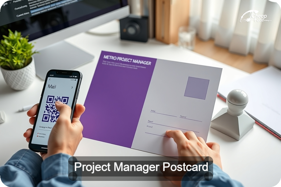 Project Manager Postcard Sample 04 · 6" x 9" design sample