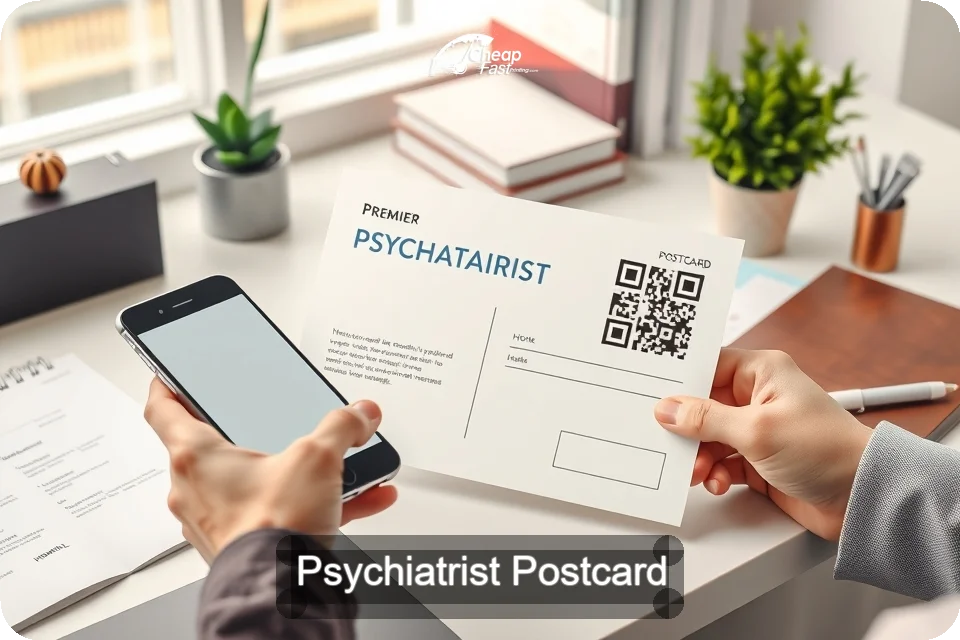 Psychiatrist Postcard Sample 01 · 6" x 9" design sample