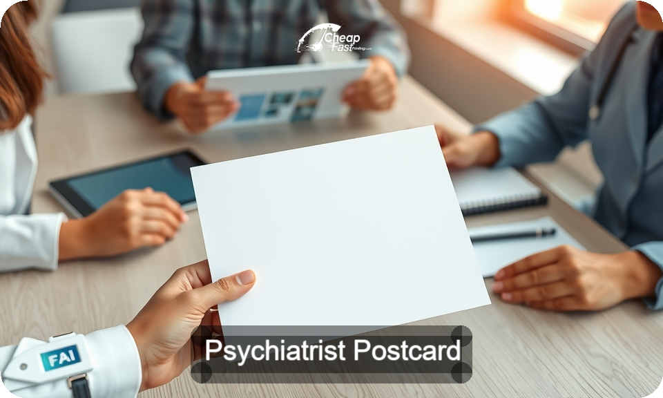 Psychiatrist Postcard Sample 05 · 4" x 9" design sample